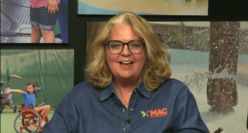 Screenshot from a video showing MAC President Sandy Etheridge.